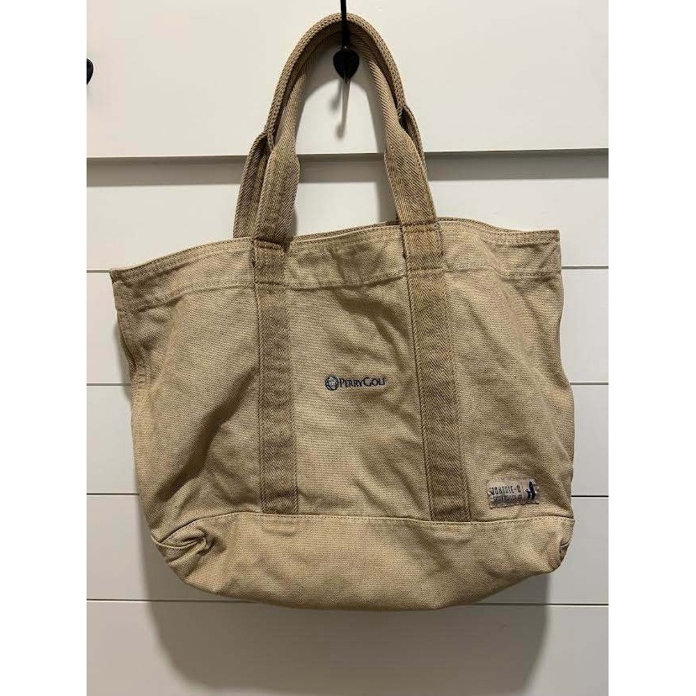 Johnnie-O Santa Monica Perry Golf Canvas Tote Bag Tan Khaki Beach Carryall Bag